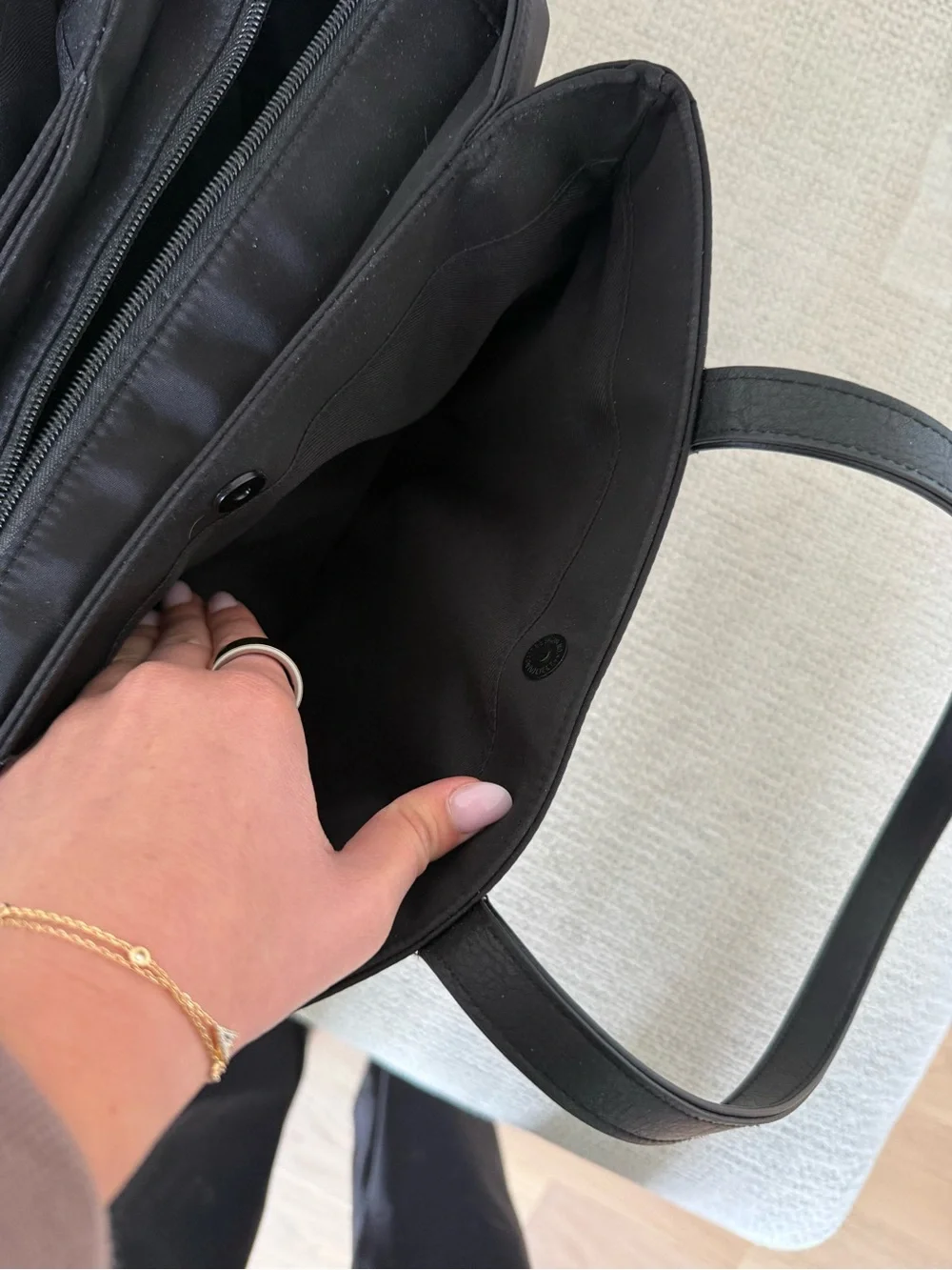 BEIS Black Tote with Detachable Crossbody Strap - Picture 8 of 8